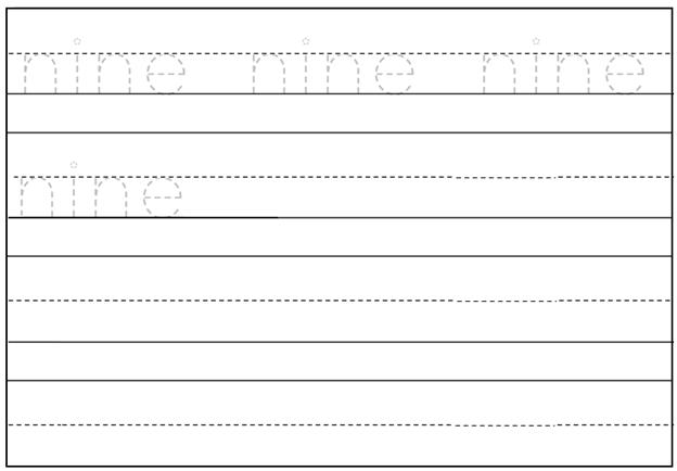 Printable Number 9 Worksheets Preschool