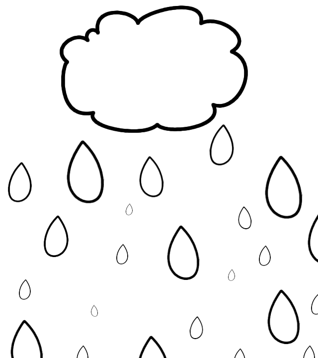 Rain Coloring Pages for Preschoolers