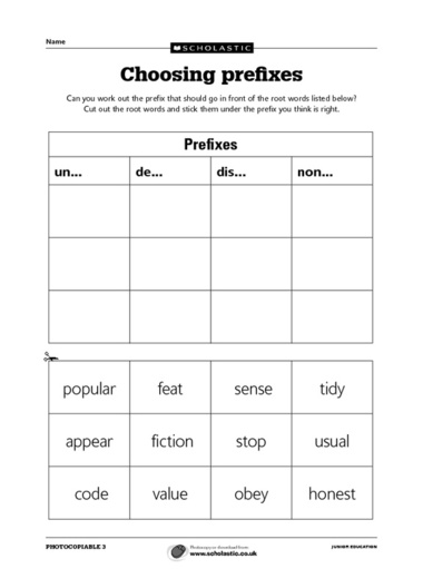 ROOT-WORDS Prefixes Suffixes Worksheets