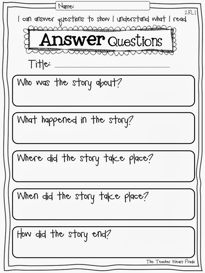 Second Grade Reading Response Sheets Image