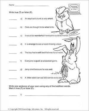 2nd Grade Fun Worksheets Image