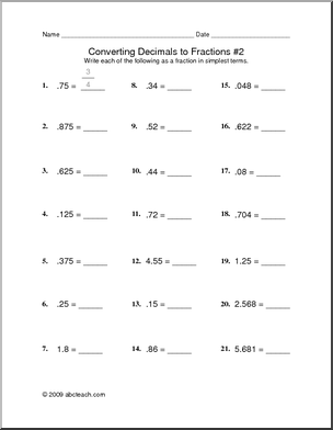 6th Grade Math Worksheets Fractions Decimals Image