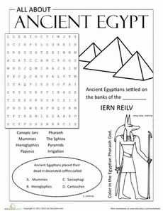 Ancient Egypt Worksheets for Kids Image