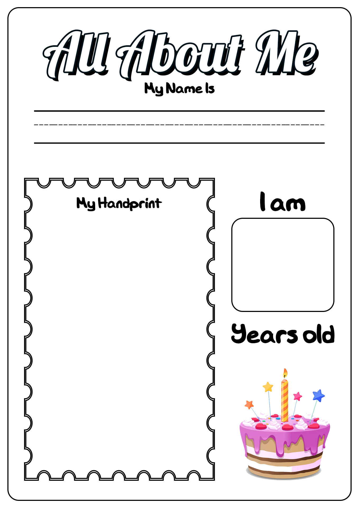 Back to School Worksheets All About Me Image