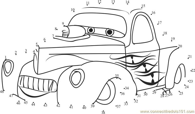 Disney Cars Connect the Dots Worksheets Image