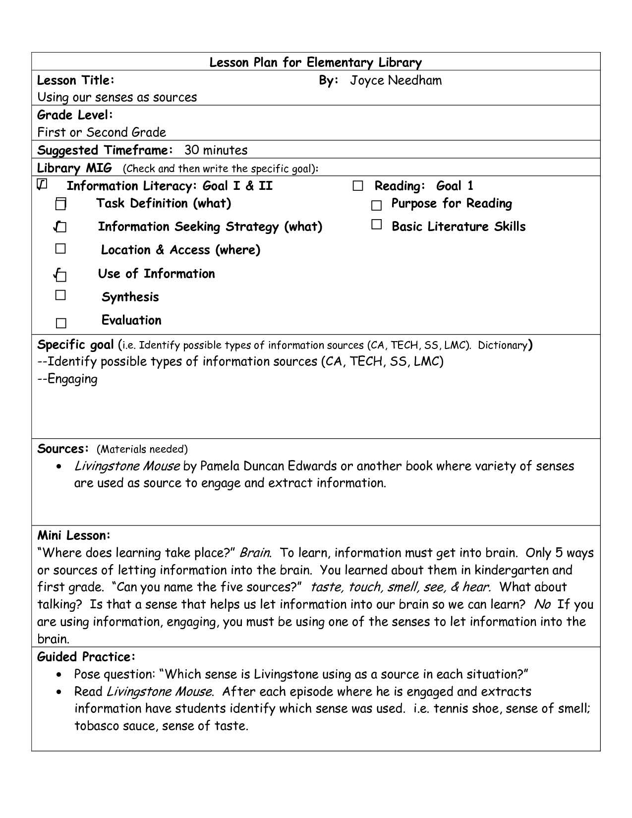 9 Library Worksheets Elementary /