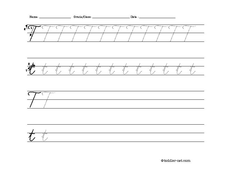 Free Printable Cursive Letters Worksheets Image