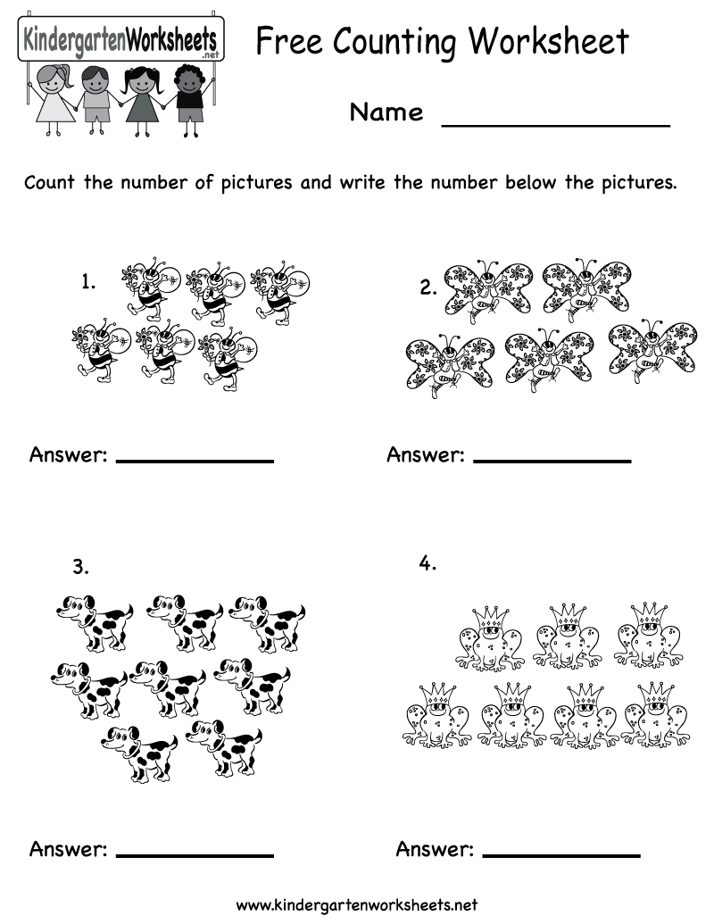Free Printable Kindergarten Counting Worksheets Image