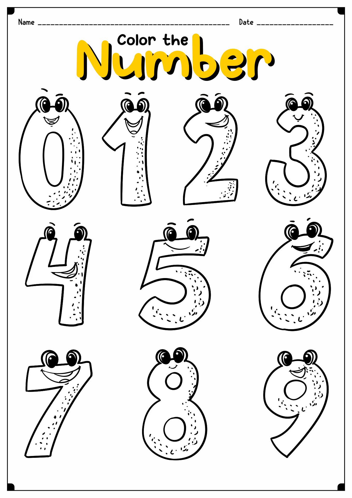 Free Printable Number Coloring Pages Image