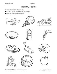 Healthy Food Worksheets Printable Image