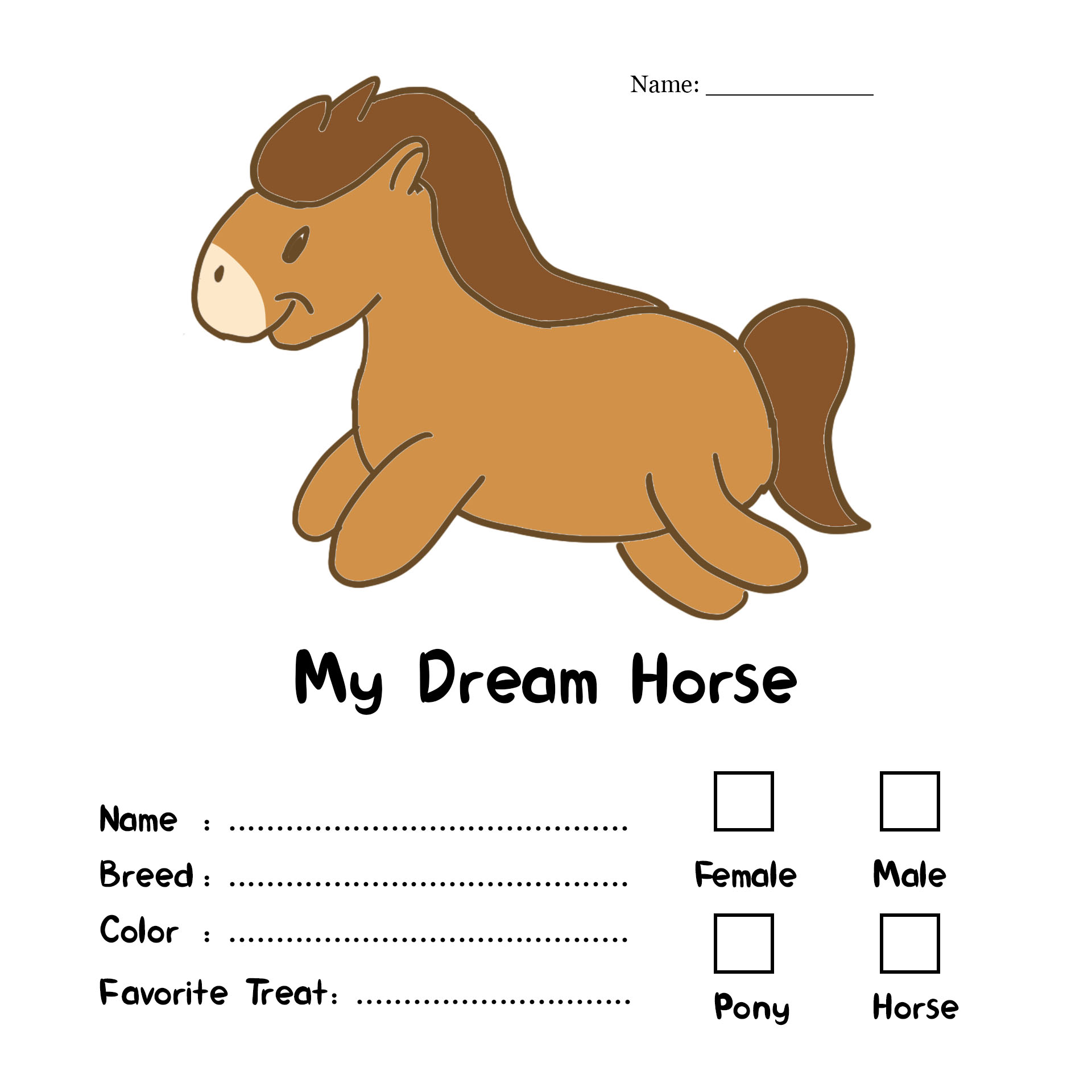 Horse Camp Worksheets Image