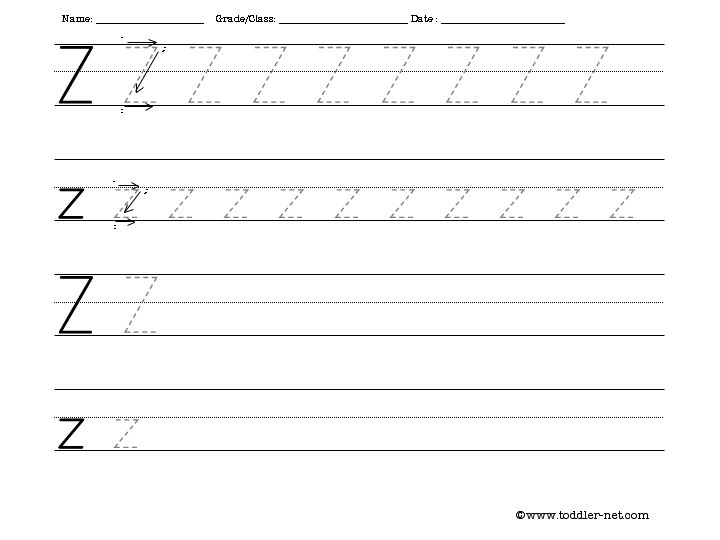 Letter Z Tracing Worksheets Image