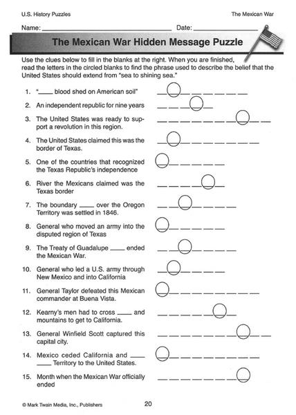 9 U S History Printable Worksheets Worksheeto