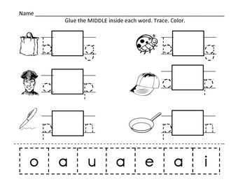 Middle Vowel Sound Worksheets Image