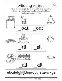 Missing Letter Kindergarten Worksheets Reading Image