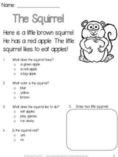 Multiple Choice Reading Comprehension Worksheets Image