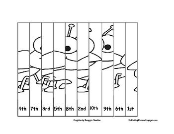 Ordinal Numbers Cut and Paste Worksheets Image