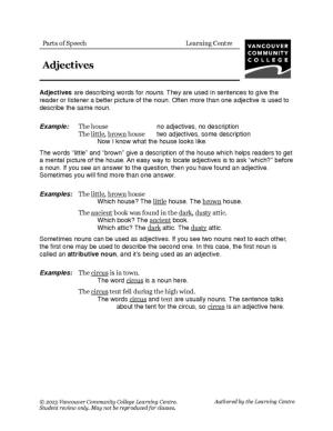 Parts of Speech PDF Image