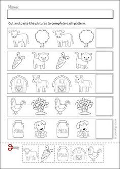 Cut and Paste Pattern Worksheets