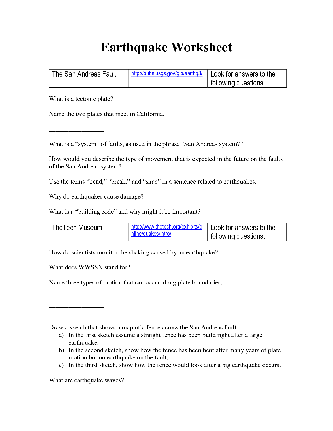 essay task earthquakes