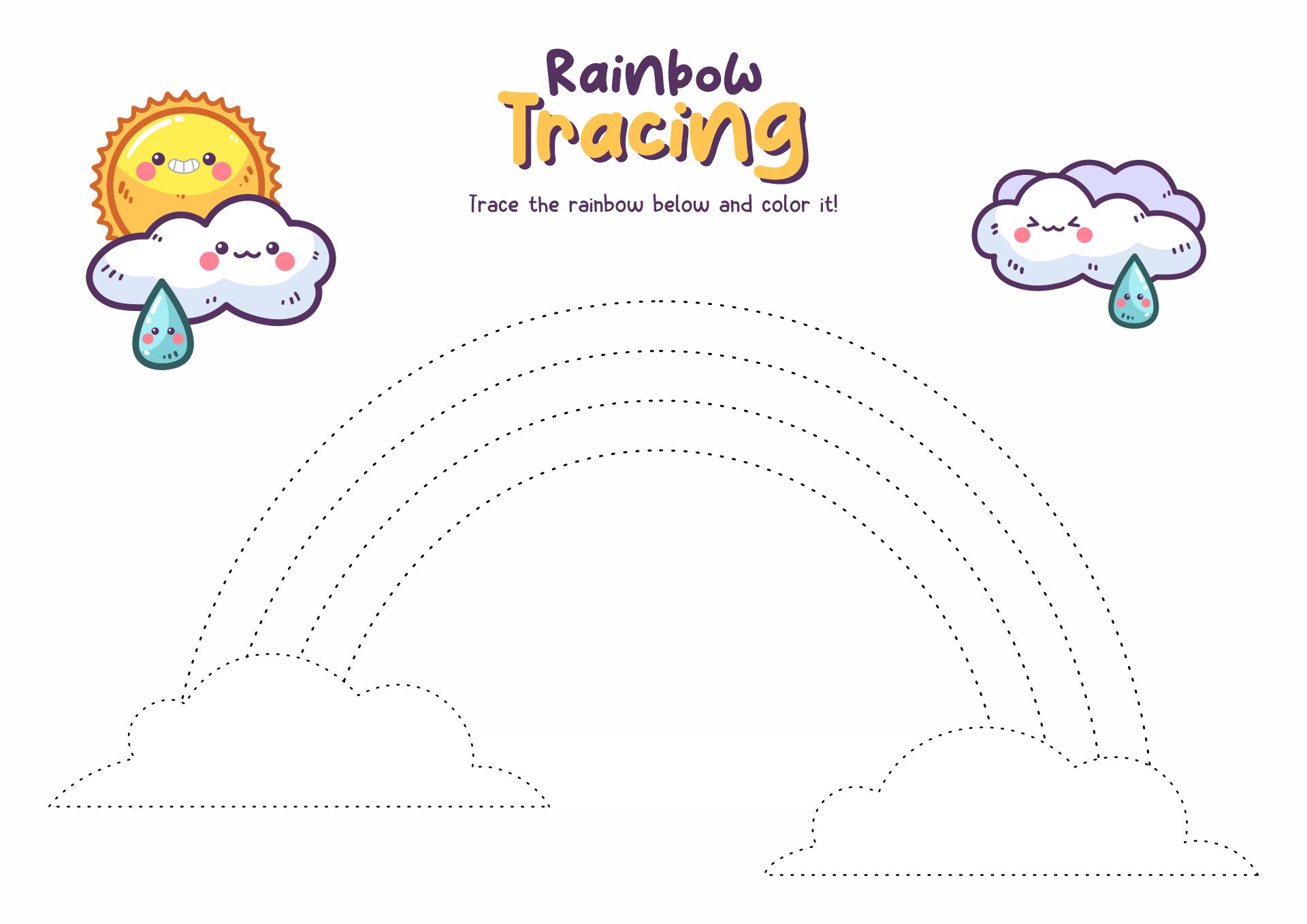 Rainbow Tracing Worksheet Image