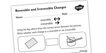 Reversible and Irreversible Change Worksheets Image