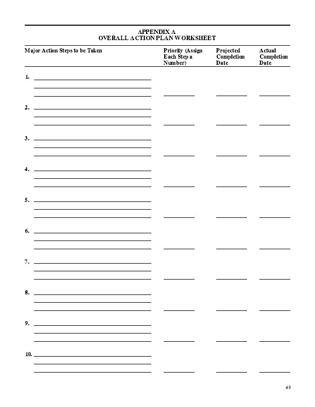 Small Business Plans Worksheet Image