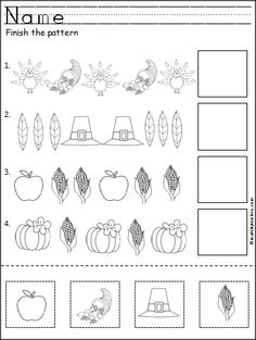 Thanksgiving Cut and Paste Worksheets Image