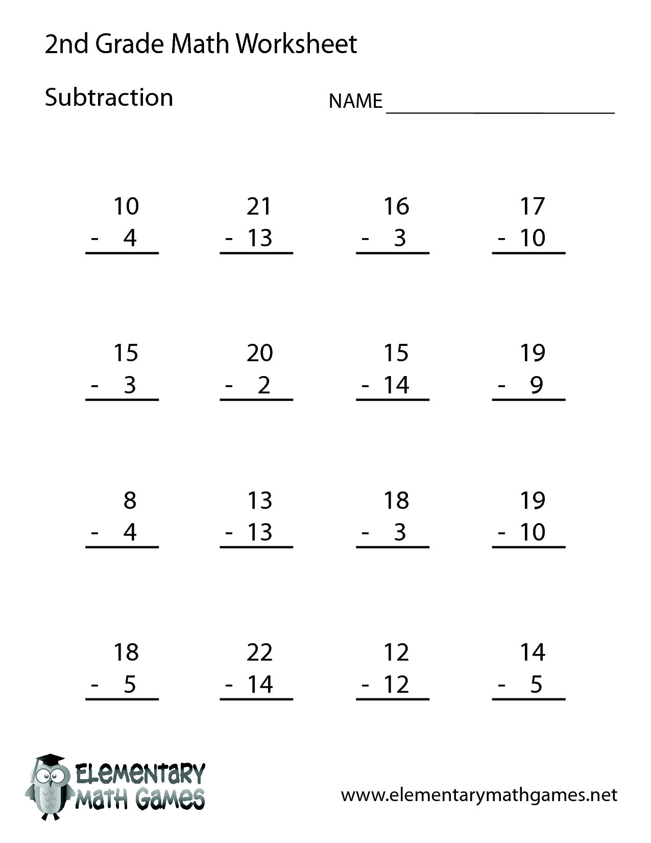 2nd Grade Math Worksheets Printable