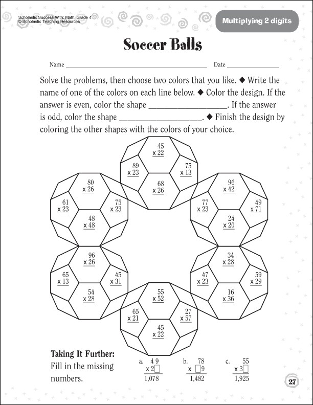 Double Digit Multiplication Color By Number