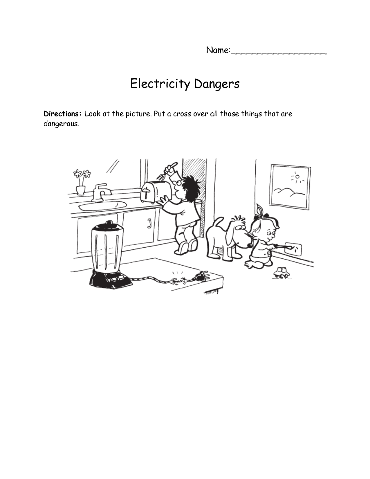 Electricity Safety Worksheet Image