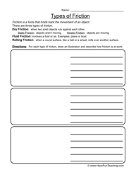 Force and Friction Worksheets Image