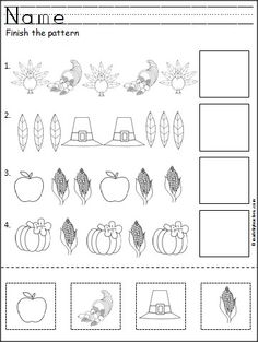 Free Pre-Kindergarten Worksheets Thanksgiving