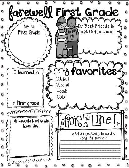 Free Printable End of the Year Activities for First Grade Image