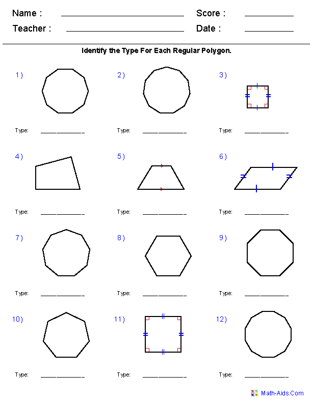 Polygon Worksheet Image