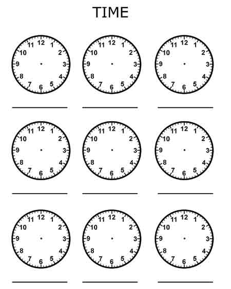 Printable Telling Time Worksheets for Kids Image