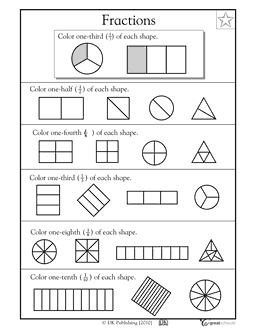 Shape Fractions Worksheets Grade 1 Image