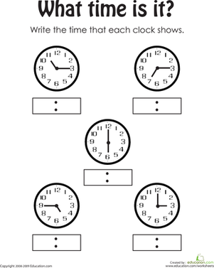 Time Worksheets Grade 2 Image