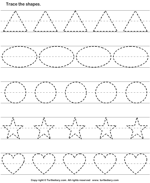 Tracing Shapes Worksheets