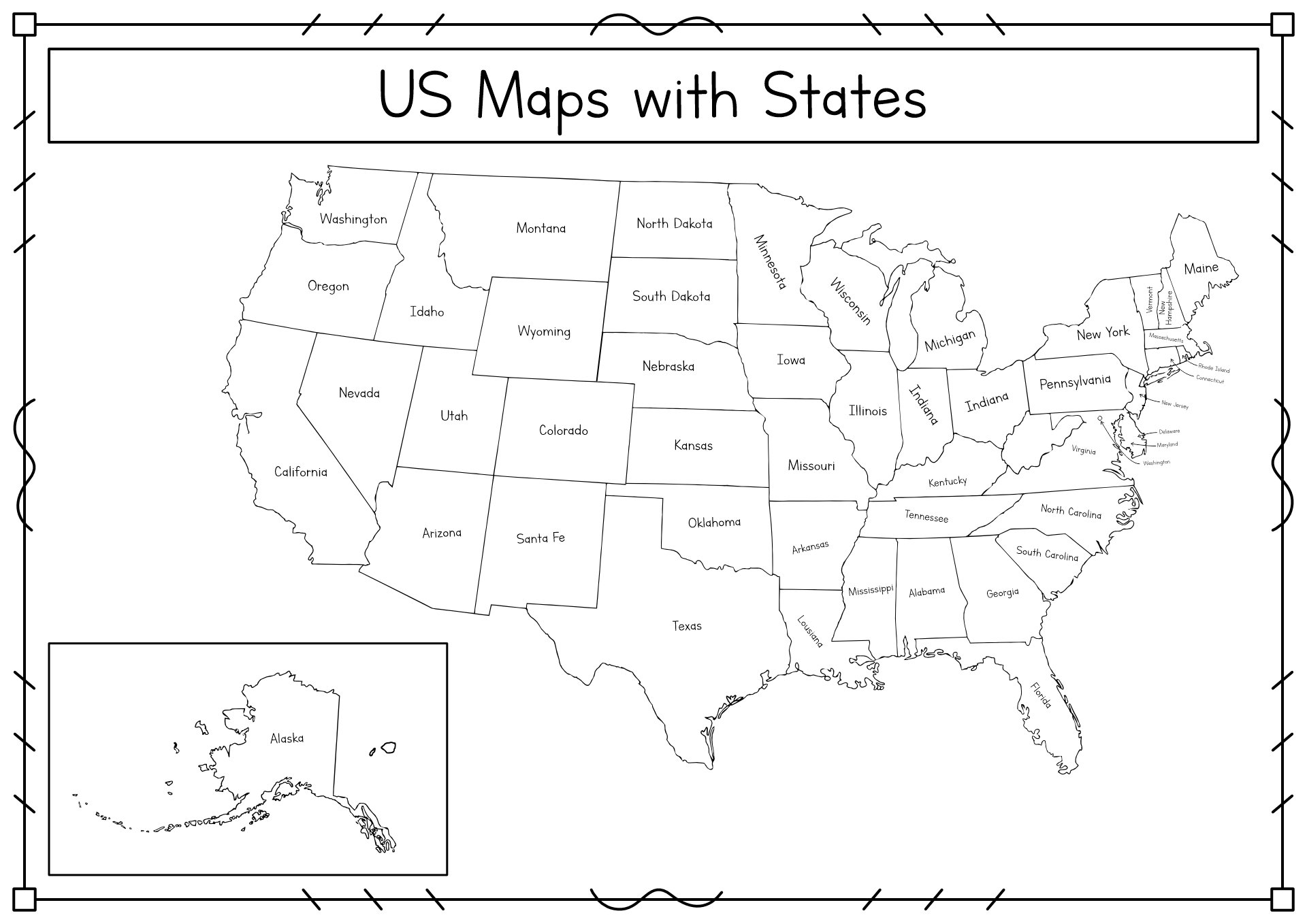 Us Map with States and Capitals