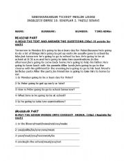 10th Grade Grammar Worksheets