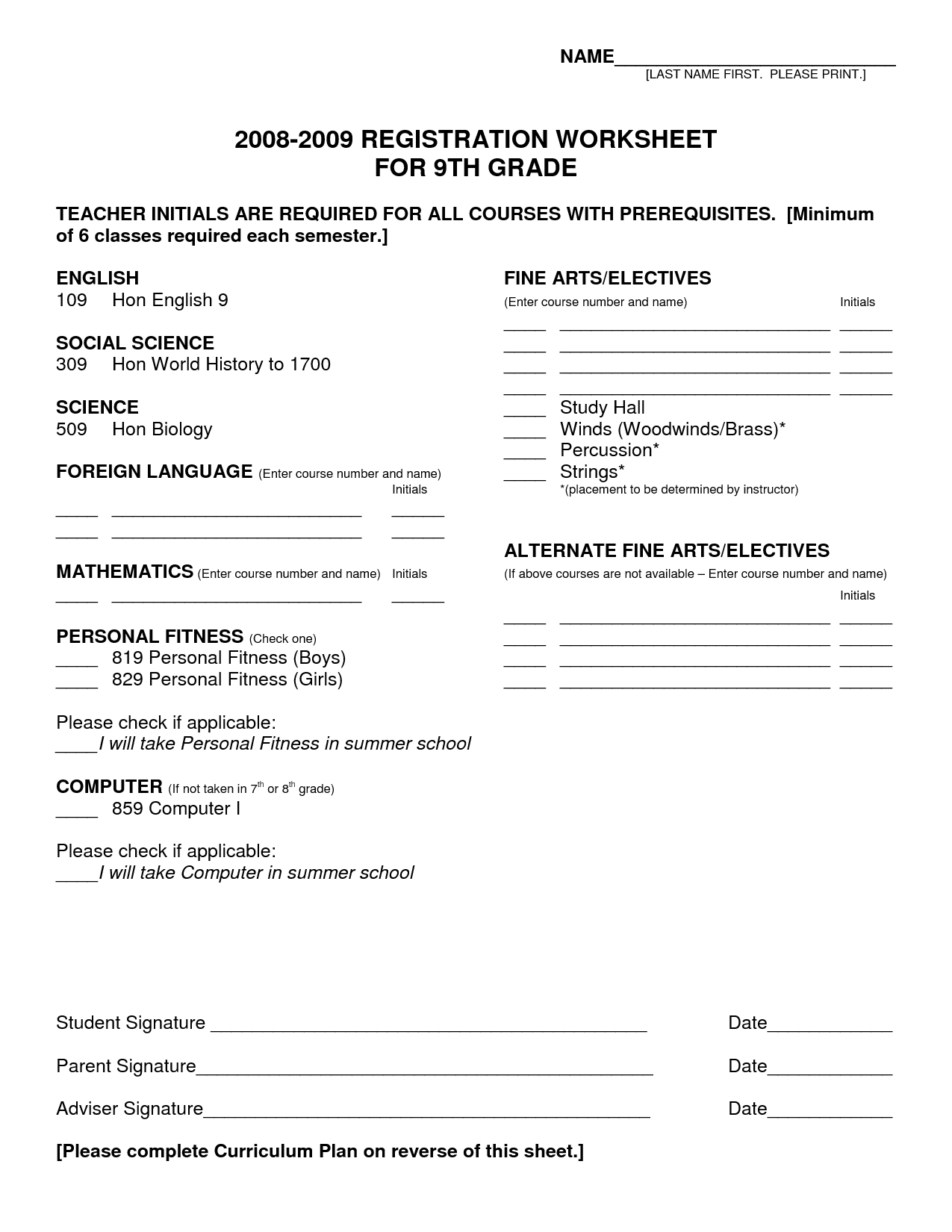 9th Grade Printable Worksheets