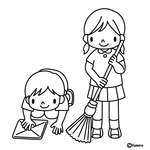 Cleaning Up Coloring Pages Image