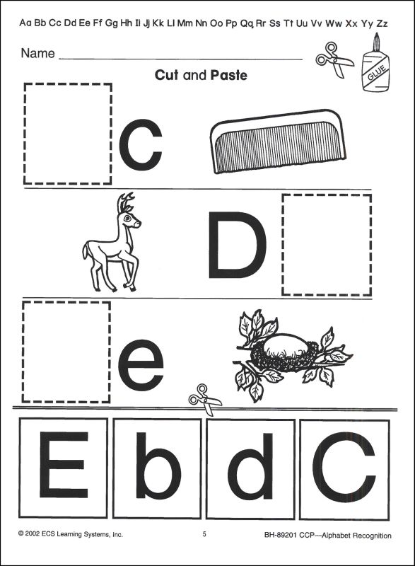 Cut and Paste Alphabet Worksheets Image