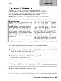 Dictionary Skills Worksheets Image
