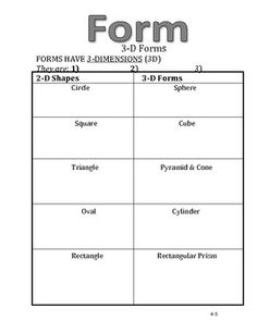 Elements of Art Worksheets for Students Image
