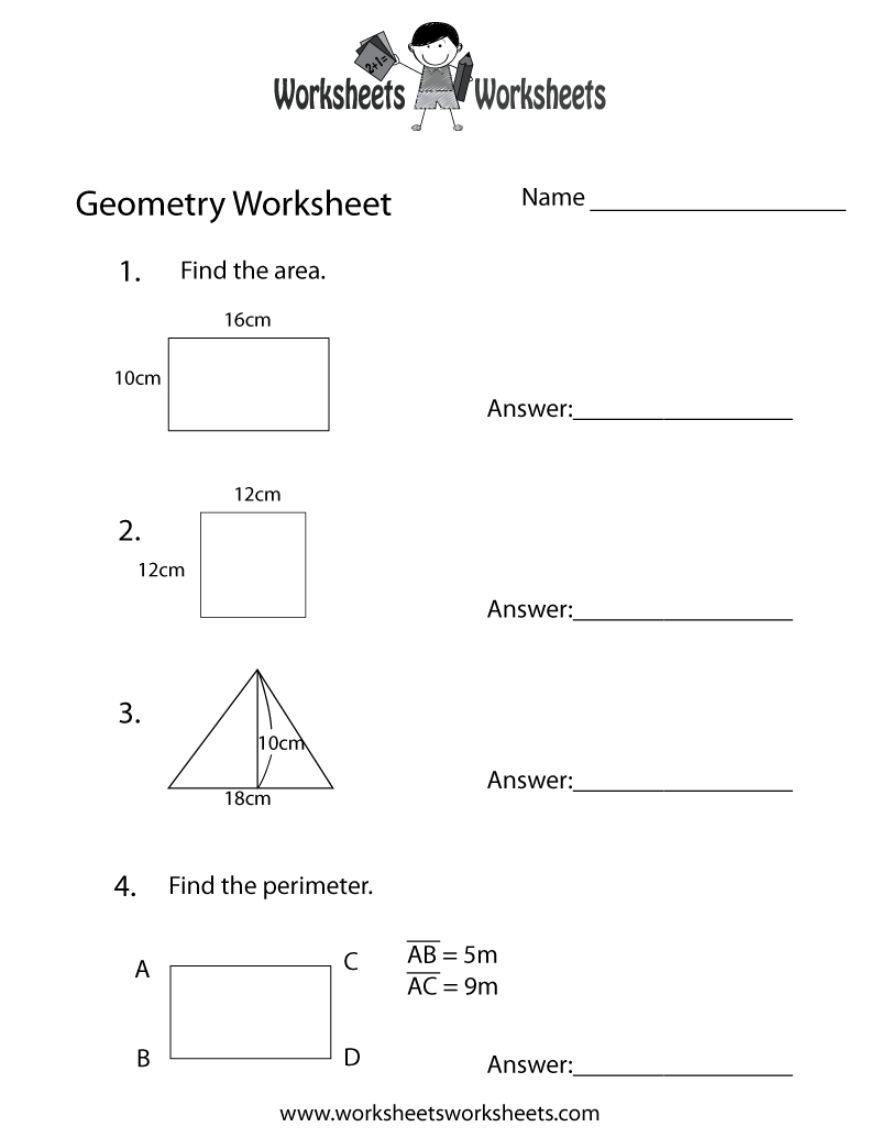 Free 10th Grade Geometry Worksheets Image
