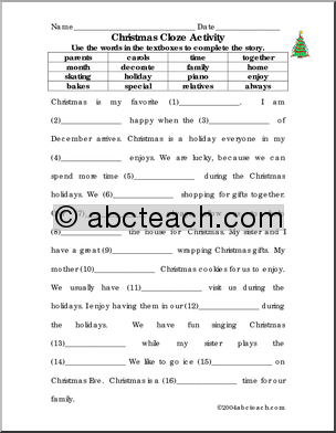 Free Christmas Worksheets Elementary Image