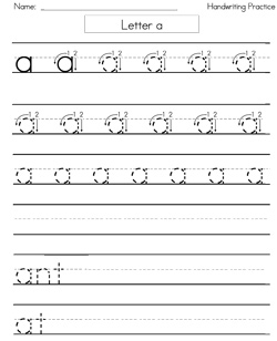 Free Letter Handwriting Practice Worksheets Image