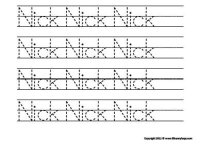 Free Printable Preschool Name Writing Worksheets Image